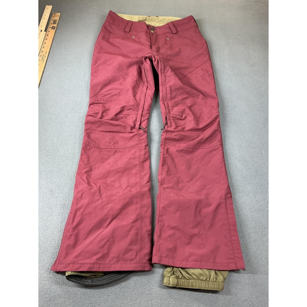 DAKINE Pants Womens M Red Snow Pants Skiing Flared Waterproof Pockets Zip